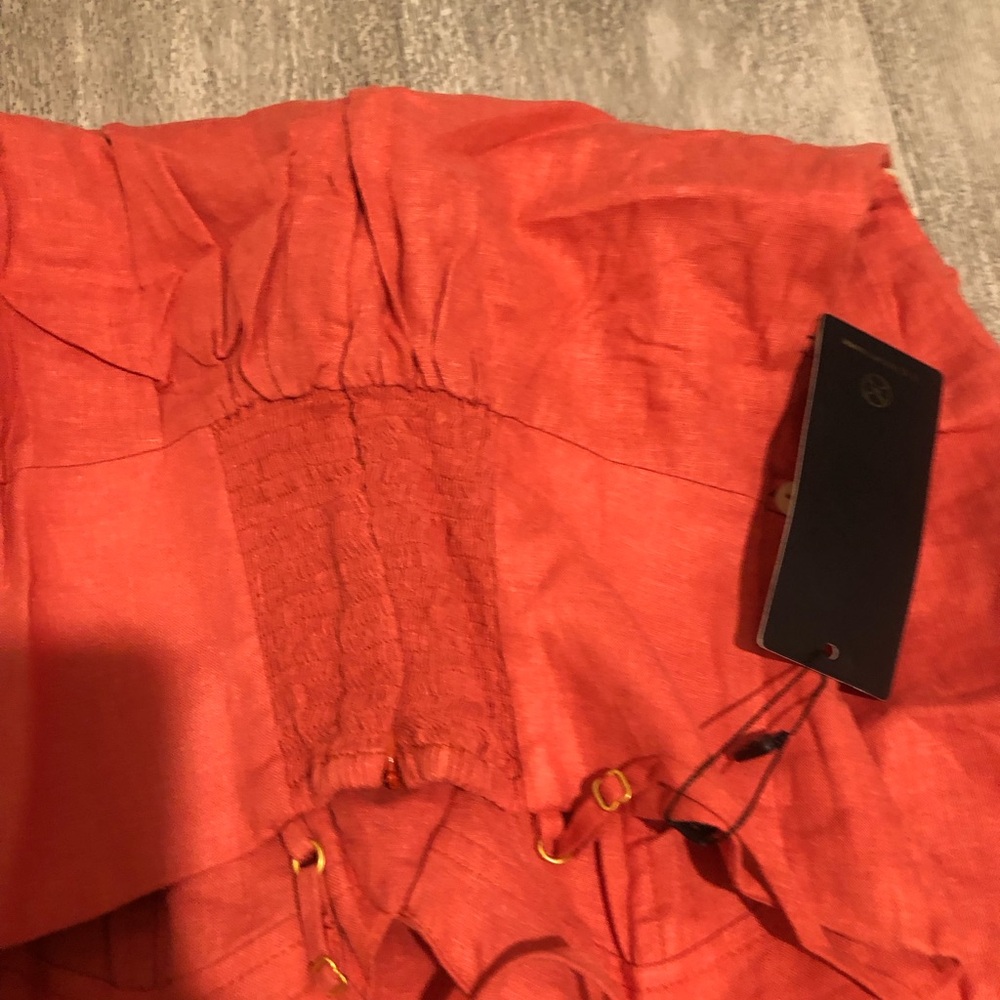$448 New VIX PAULA HERMANNY Solid Iris Linenblend Dress S - Picture 4 of 6
